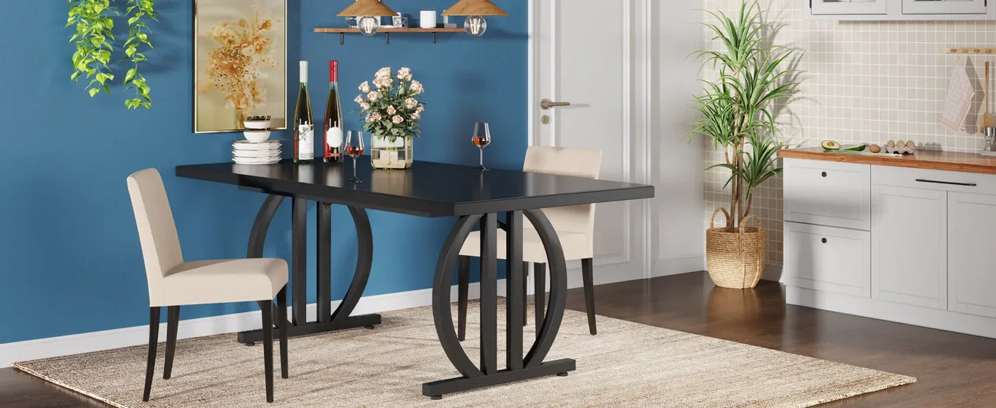 Tribesigns 63 Inch Dining Table For 4 To 6 With Heavy Duty Metal Frame