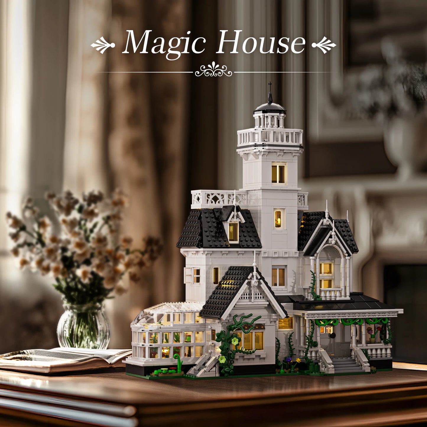 1877 Pcs Magic House Blocks Set Owens House Building Kit Architecture Model Gift