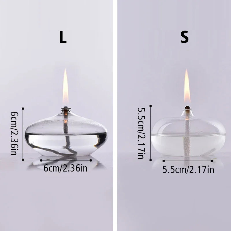 Transparent Glass Candlestick Oil Lamp for Rustic Christmas