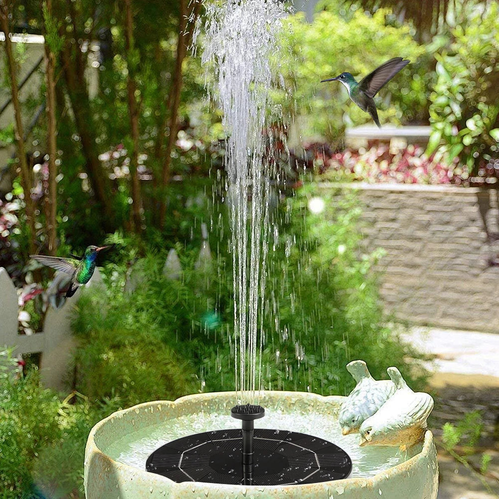 Solar Powered Floating Fountain Pump For Garden Pond Bird Bath Outdoor With 8 Nozzles Free Standing