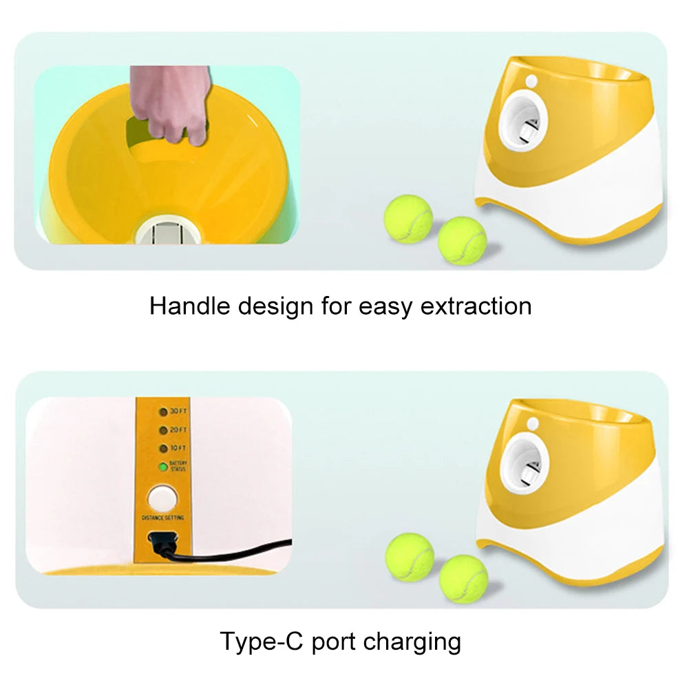 Automatic Mini Tennis Ball Launcher For Dogs Interactive Catapult Pinball Toy