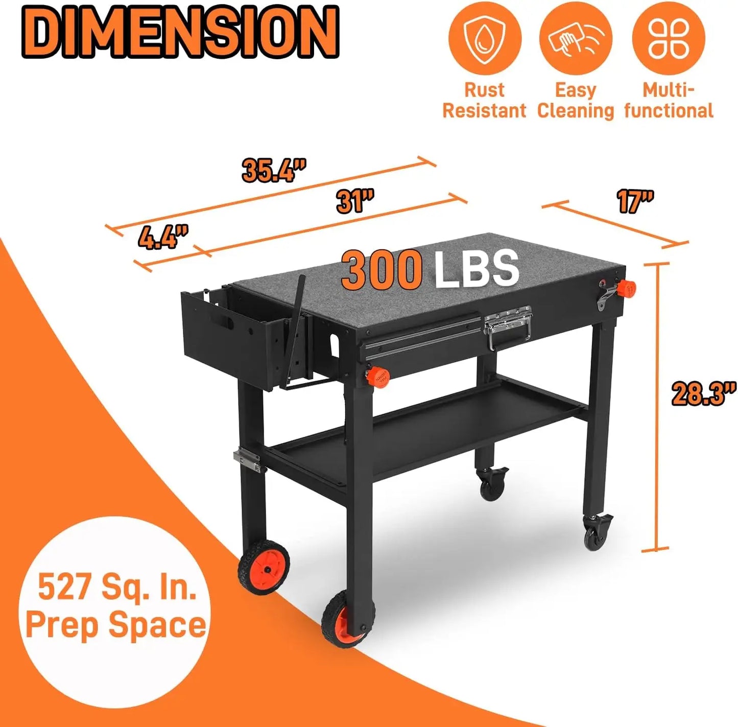 Grill Table For Blackstone Griddle Fits 17 And 22 Portable Foldable With Caddy