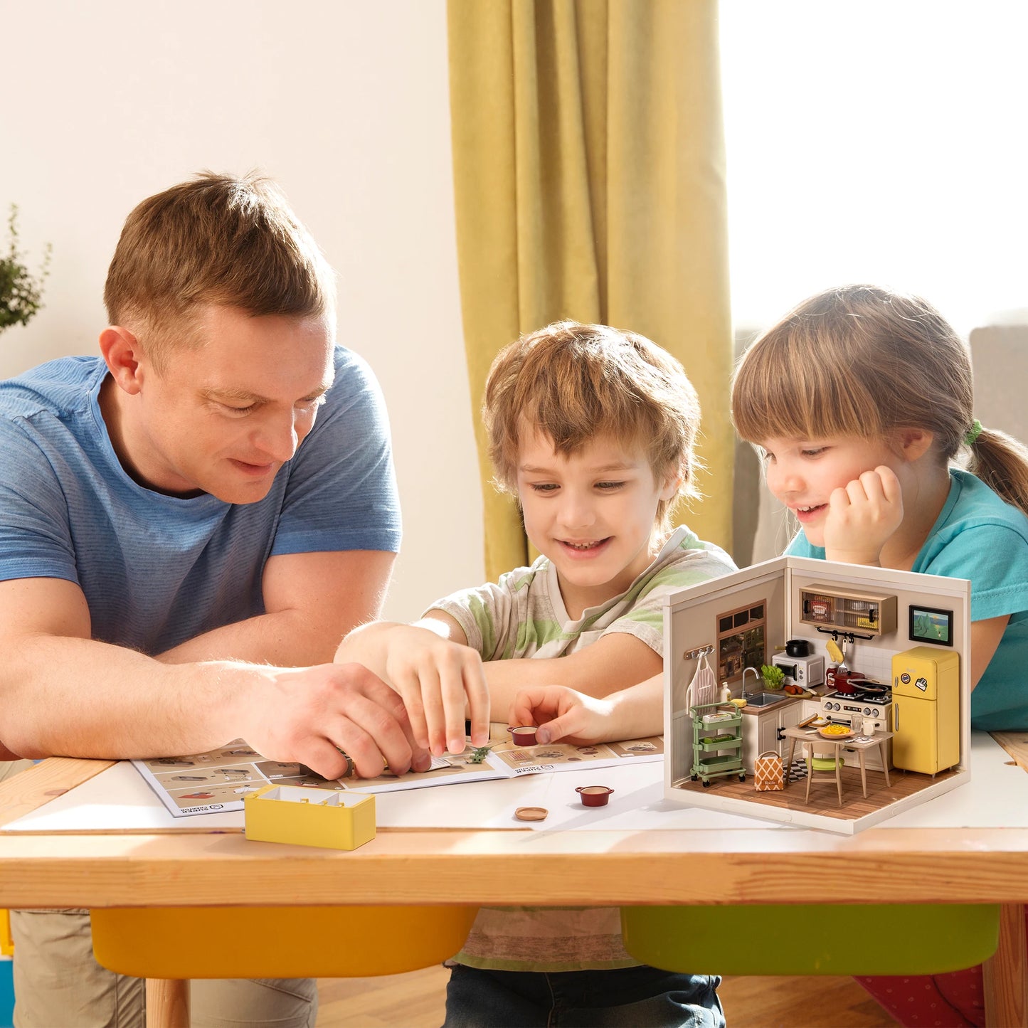Robotime Rolife 3D Puzzle Happy Meals Kitchen Miniature House Kit