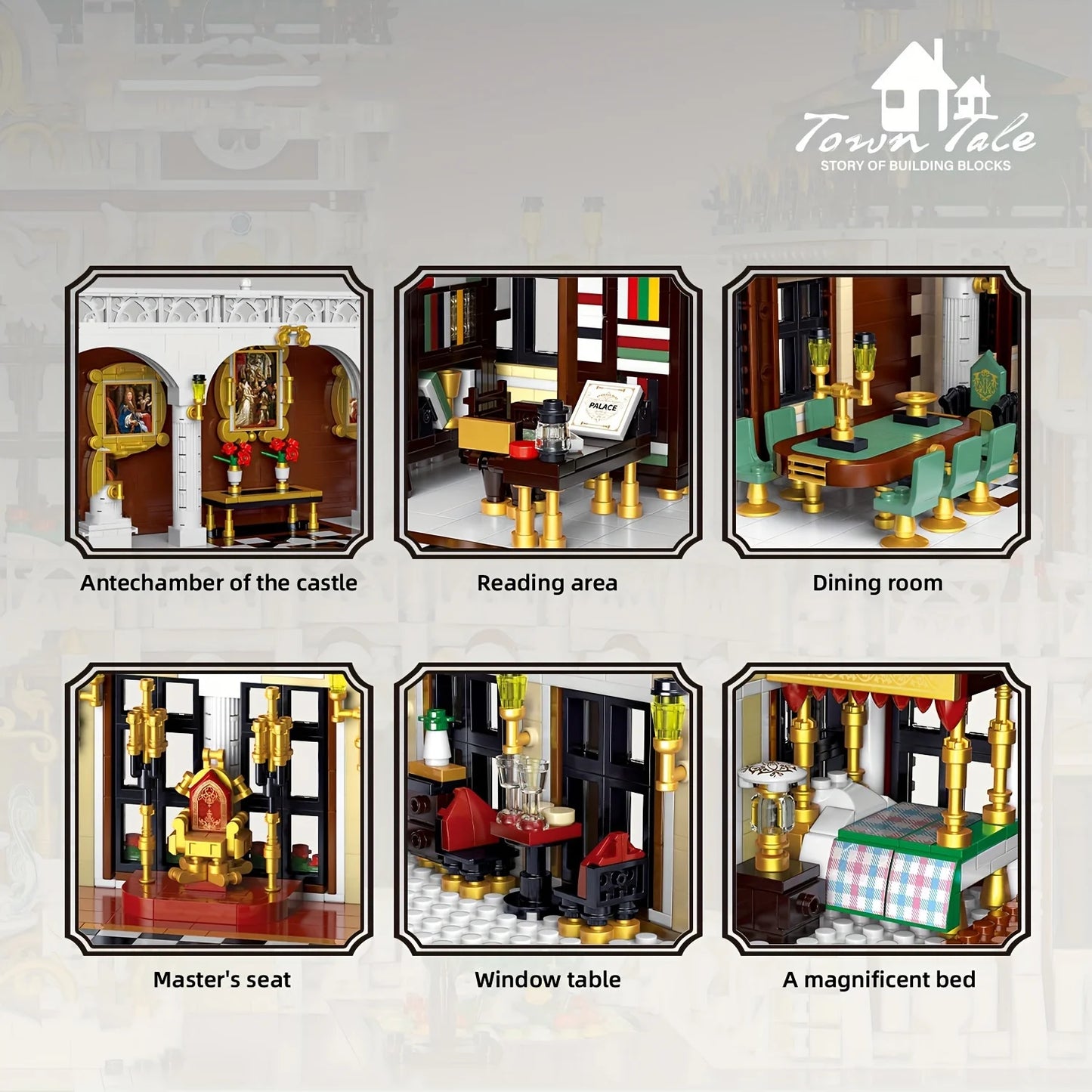 11930 Pieces Luxury Palace Building Blocks Street View Model MOC Brick Toys