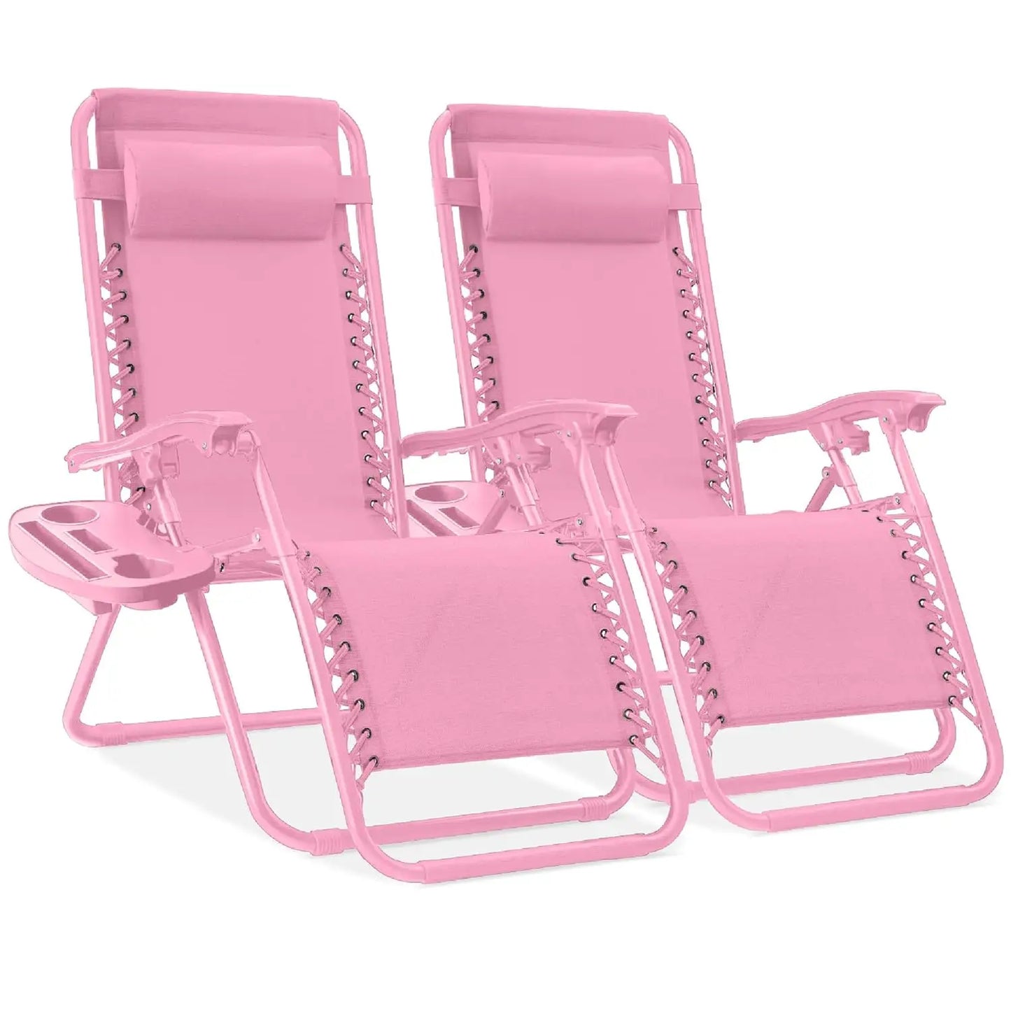 Set Of 2 Adjustable Zero Gravity Lounge Chairs Sage Green