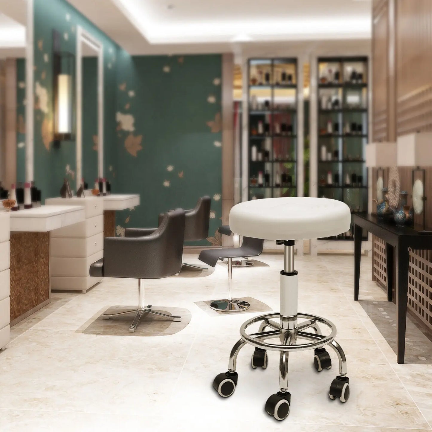 Hydraulic Adjustable Stool with Five Wheels for Salon Bars