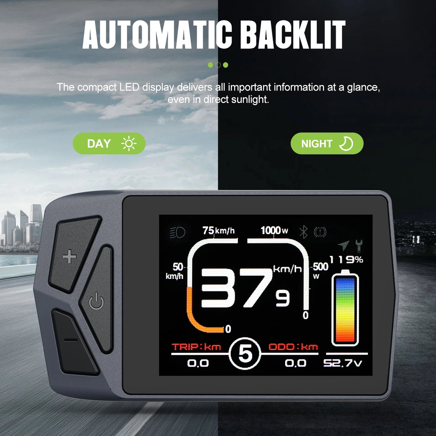 EKD01 Bluetooth Navigation Display 8 Languages For Ebike