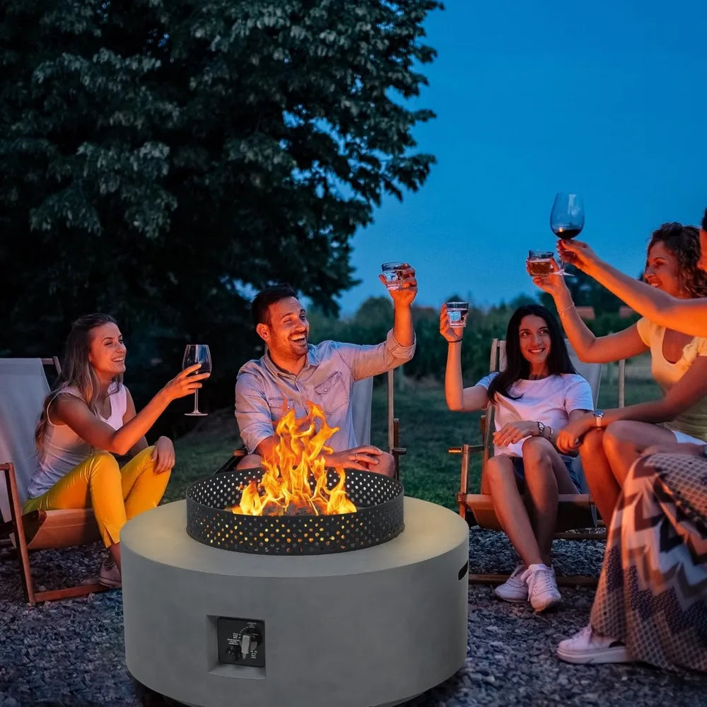 32 Inch Fire Pit Table 3 In 1 65000 BTU Round Gas Firepit