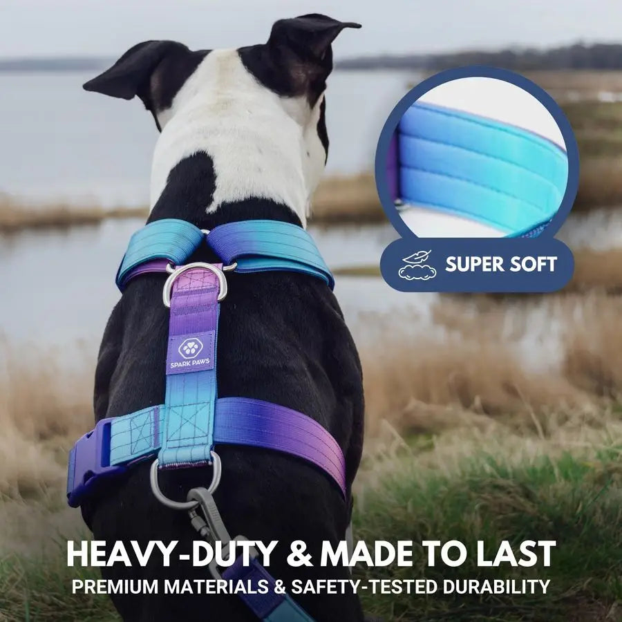 No Pull Dog Harness For Large Dogs Heavy Duty Adjustable Y Shaped Padded Halter