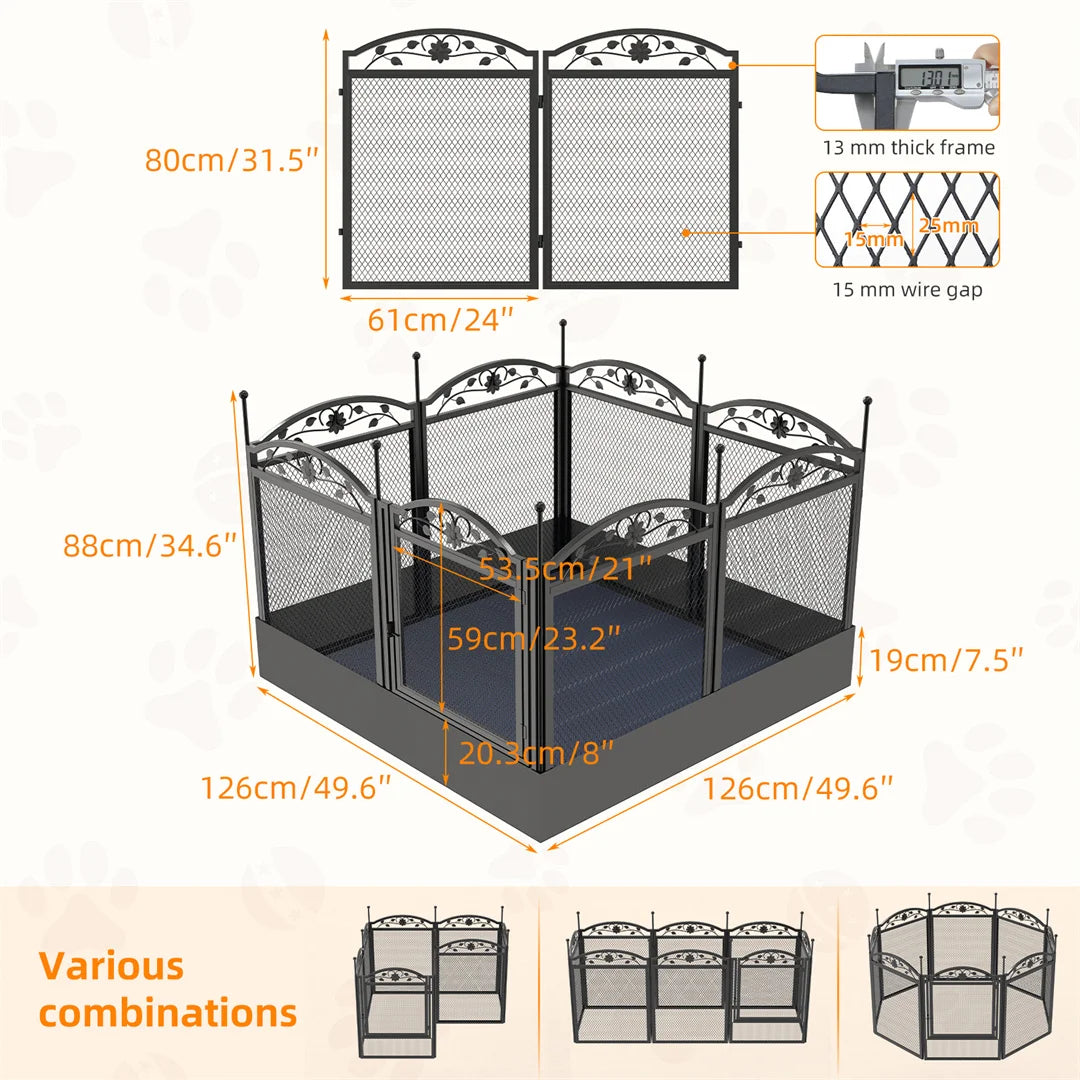 8 Panels Heavy Duty Dog Playpen Outdoor Indoor Fence Pad