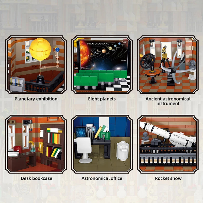 14133 Pieces Astronomy Museum Building Blocks Set High Difficulty Assembly