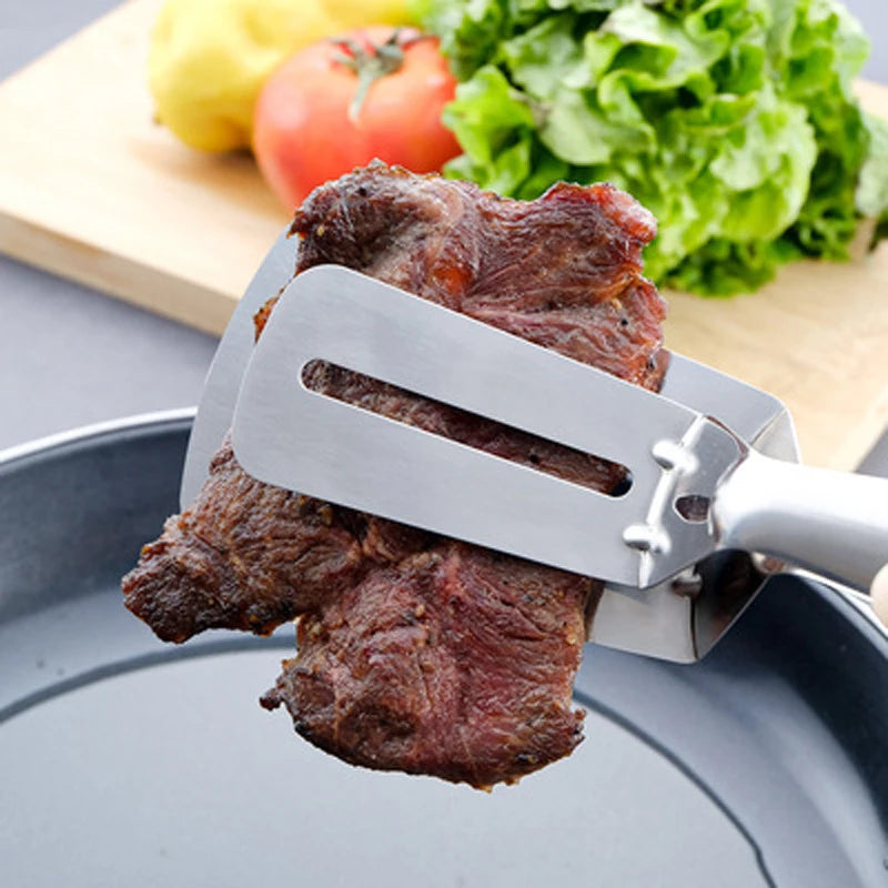 Steel Frying Shovel Clip Multifunctional Bbq Tongs Tool