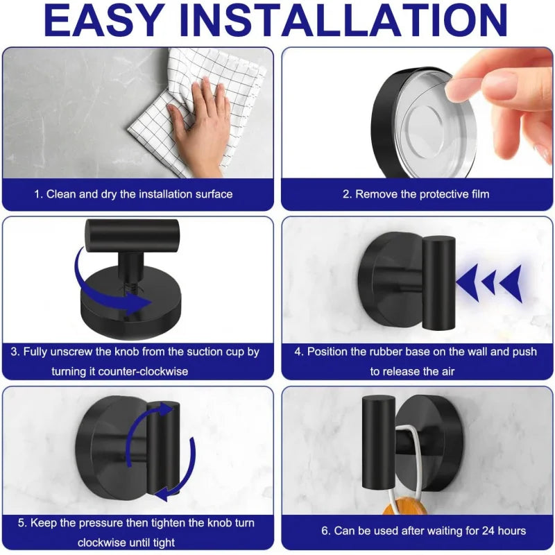 Stainless Steel Suction Cup Hooks For Shower And Bathroom