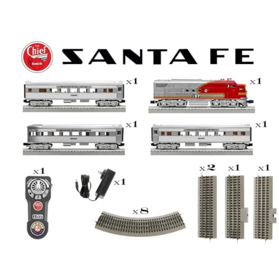 Electric O Gauge Lionel Santa Fe Super Chief Train Set Bluetooth Remote Control