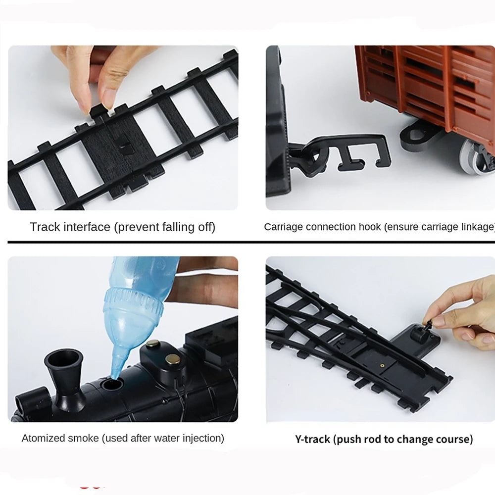 Xiaobella RC Train Toys Remote Control Steam Locomotive Simulation For Children