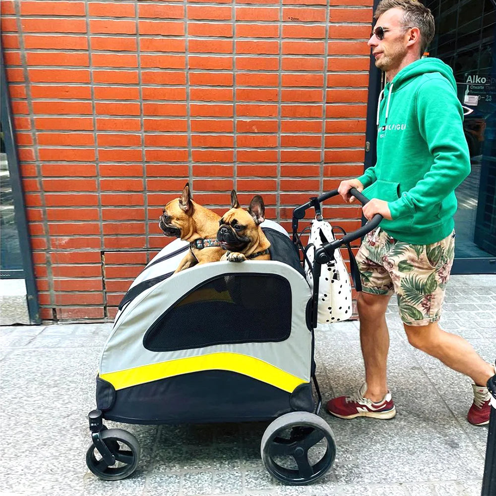 Premium Dog Stroller Pram 4 Wheel Foldable Cart Travel Jogger For Small Medium Large Dogs