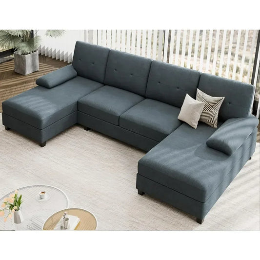 Sectional Sofa Couches for Living Room 4 Seat U Shaped