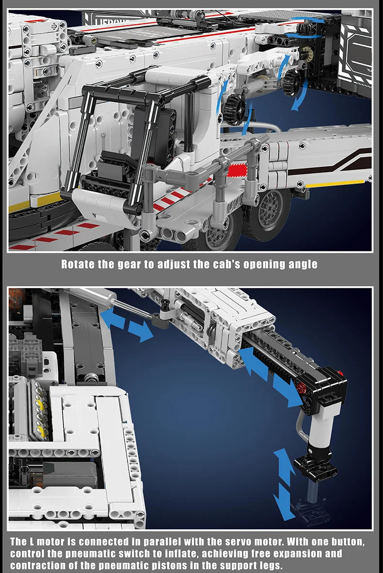 Mould King 17007 17008 Motorized Crane Building Block Set for Kids