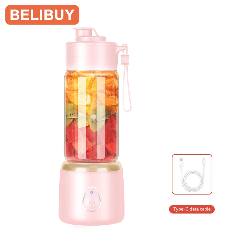Portable Blender Electric Juicer 600ML Fruit Mixer 2000mAh USB Rechargeable Smoothie Mini Blender Multifunction Juice Maker