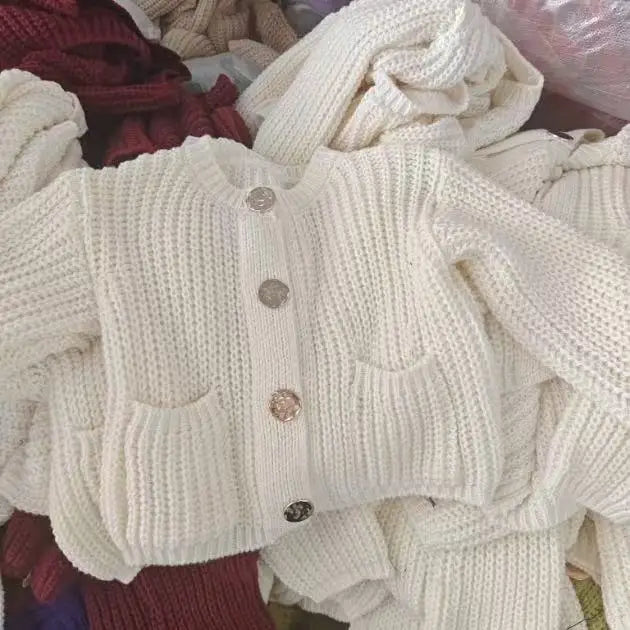 Women Autumn Winter Knitted Cardigan Pocket Button Casual Long Sleeve Loose Fit