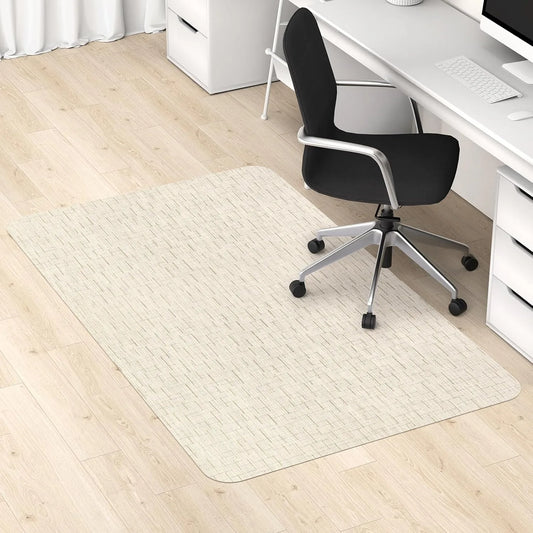 35 Inch x 48 Inch Office Chair Cushion for Hardwood and Tile Flooring Large Non Slip PVC Cushion for Office Desk Light Brown