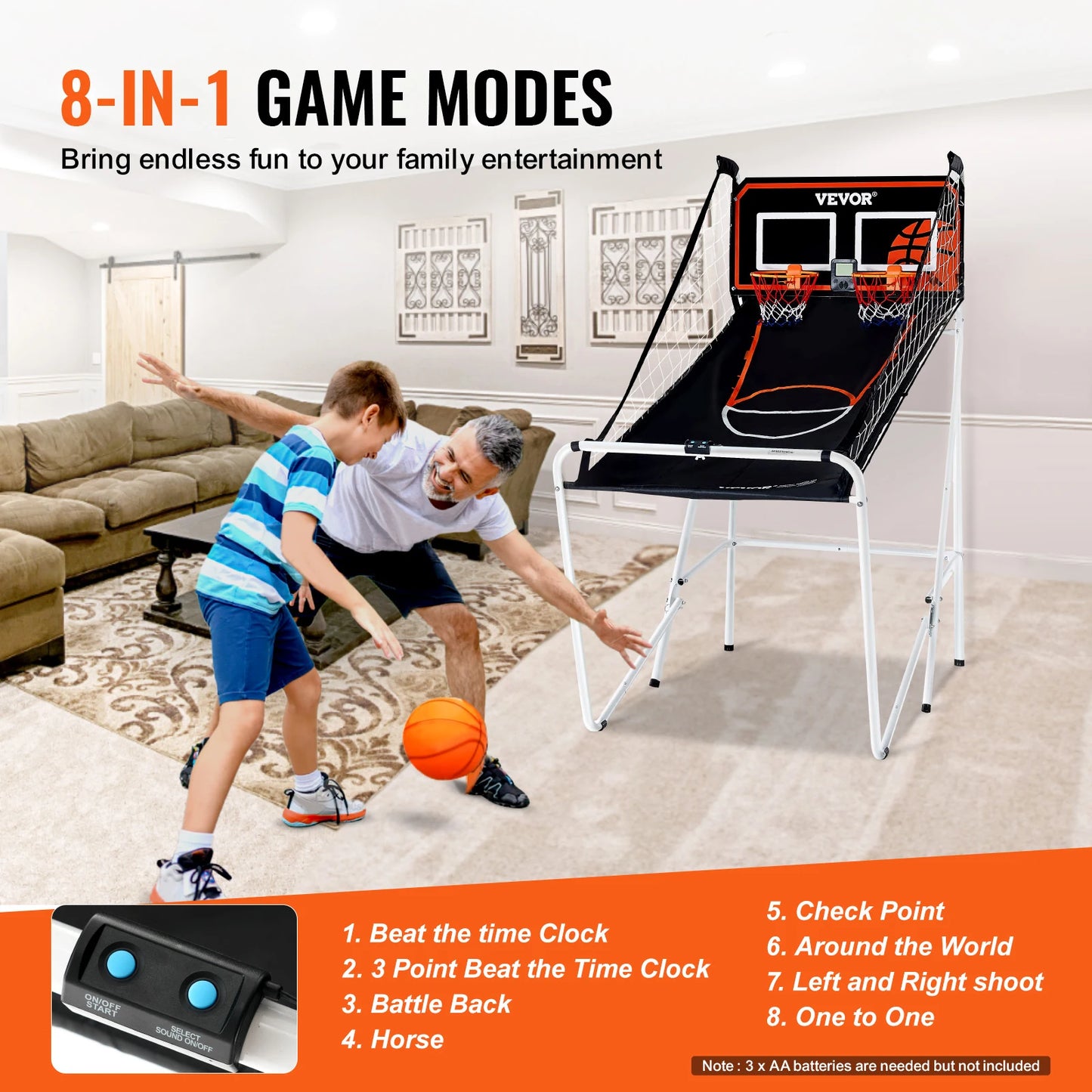 SucceBuy Foldable Basketball Arcade Game 2 Player Home