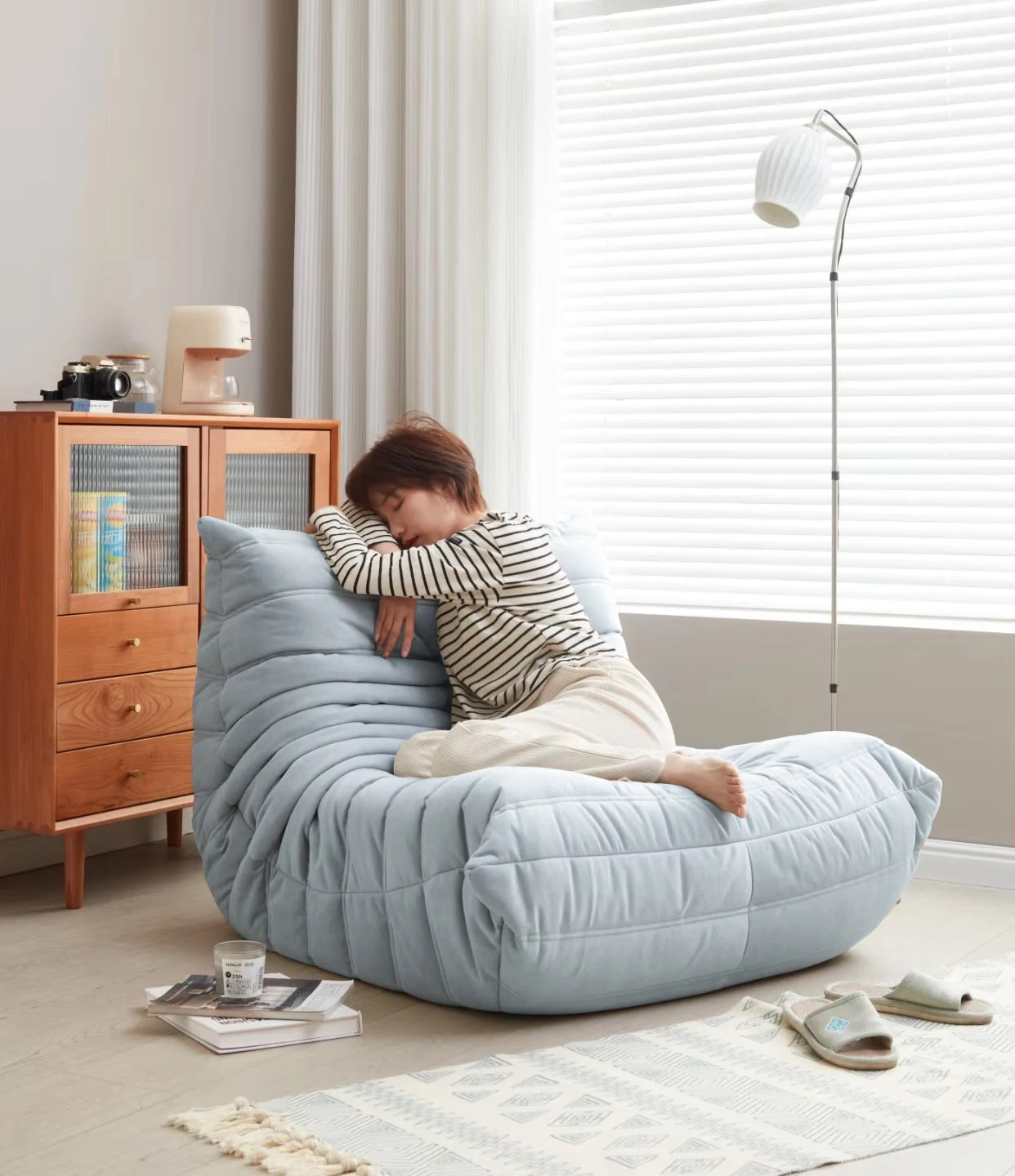 Modern Big Bean Bag Chair Memory Foam Floor Sofa Recliner