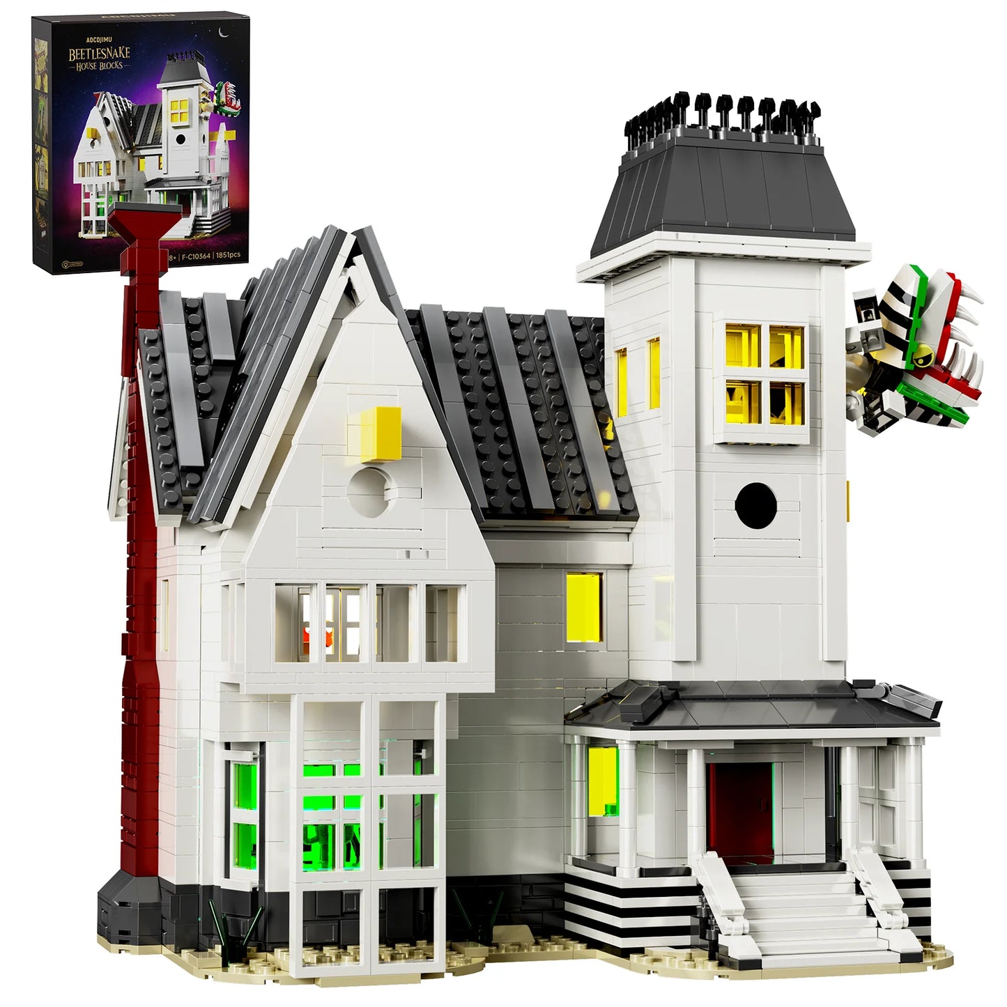 Spooky Beetle Mansion Building Blocks Set Lego Compatible For Halloween Decor