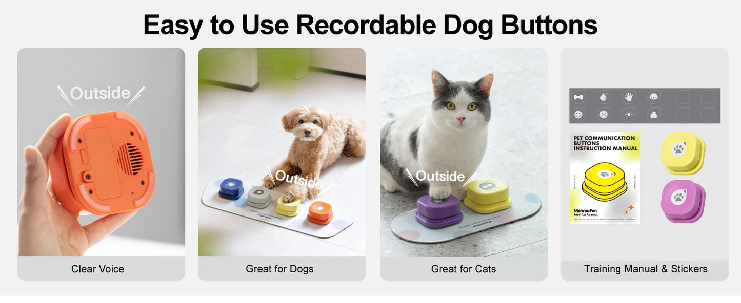 Mewoofun Voice Recording Button For Dog Training Toys
