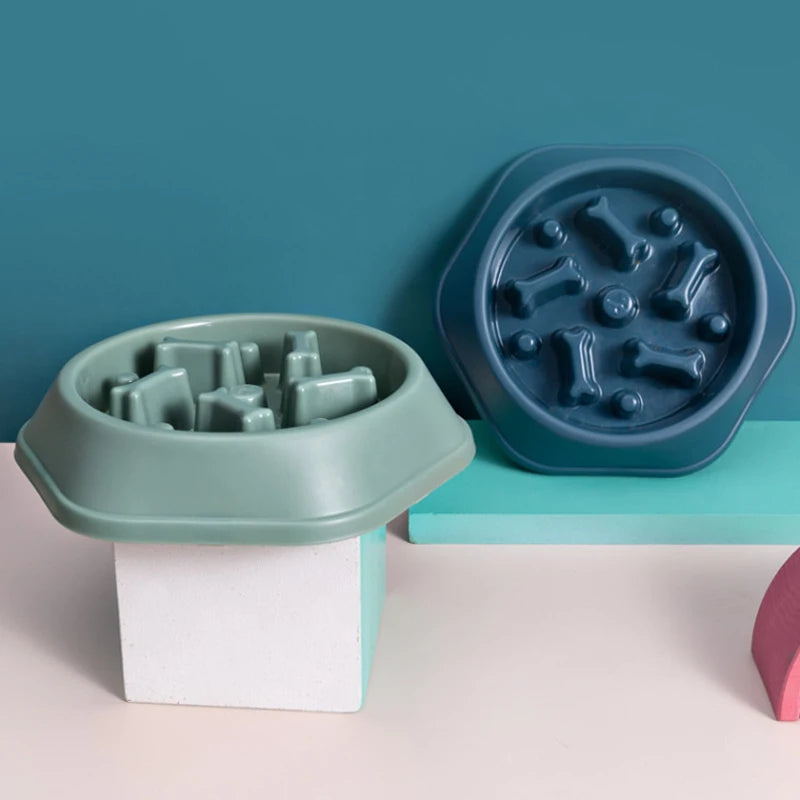 Pet Slow Feeder Bowl Anti Choking Plastic Dish For Small Dogs