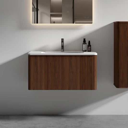 Floating Wall Mounted Bathroom Vanity With Sink And Storage