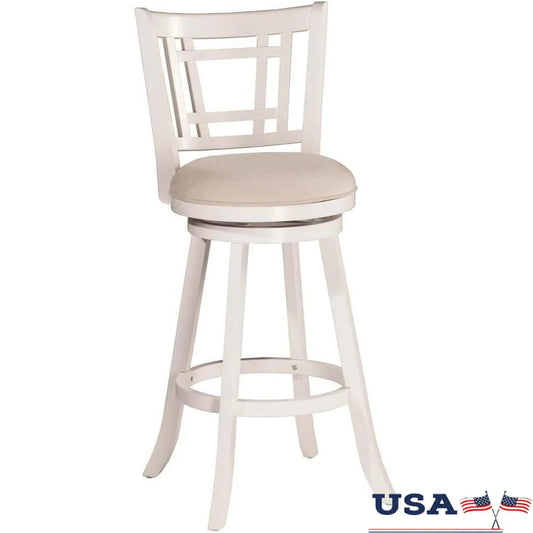 Casual Counter Height Swivel Stool Rectangular Lattice Back