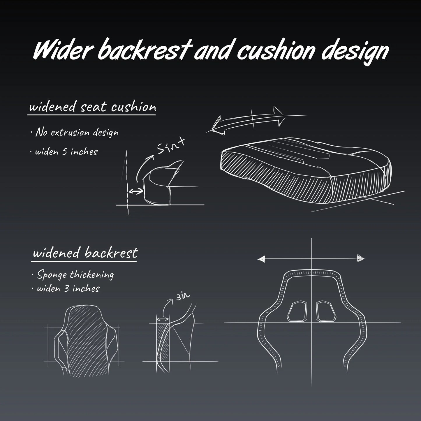 Dowinx Gaming Chair With Pocket Spring Cushion High Back PU Leather 350LBS