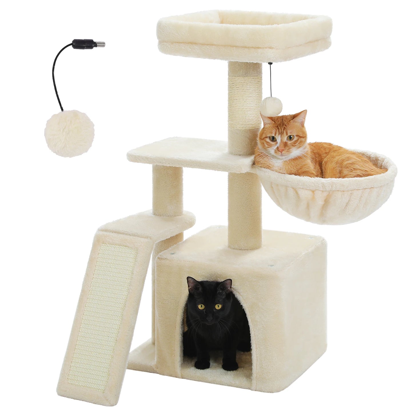 PAWZ Road Cat Tree Indoor 3 Tier Activity Tower With Scratching Posts Grey