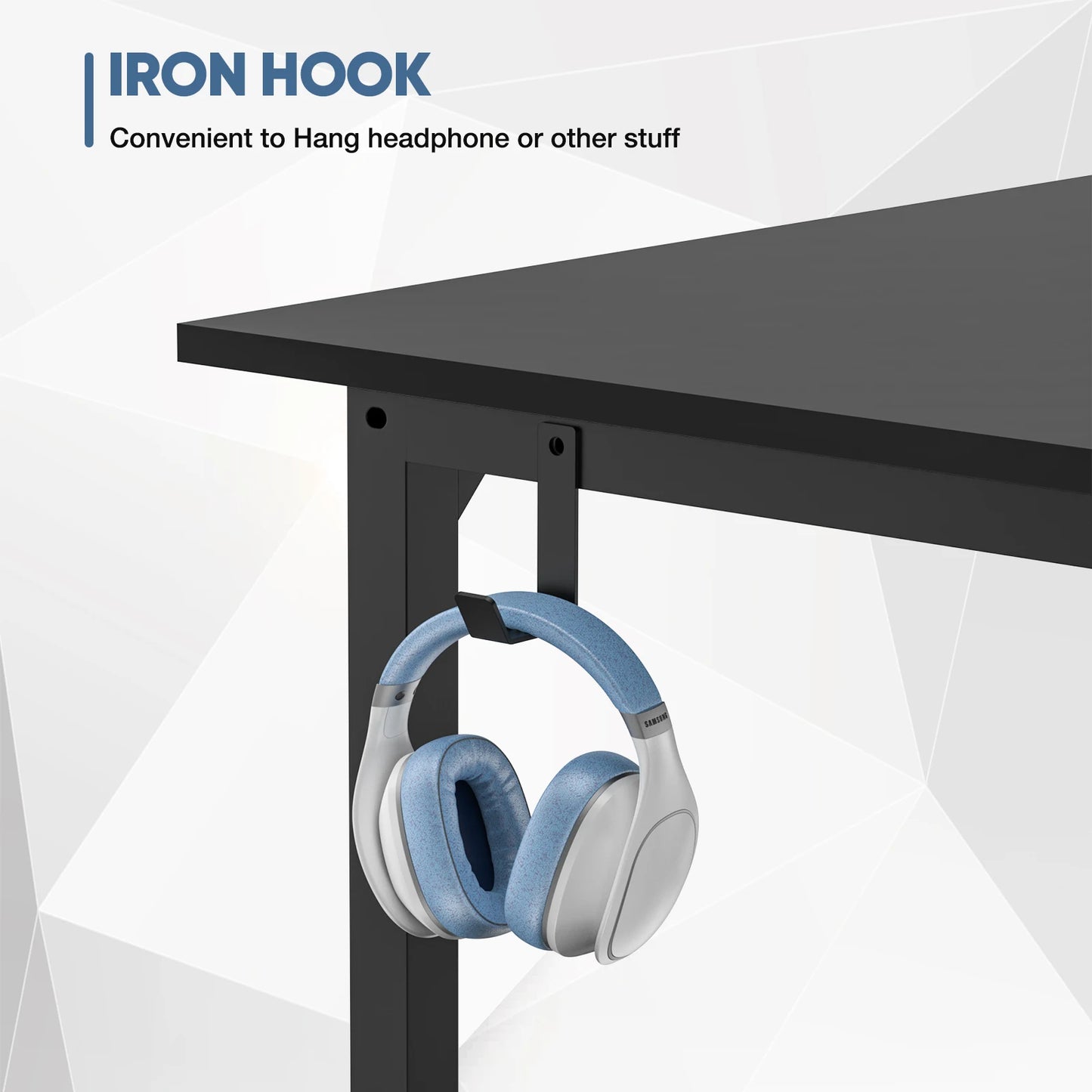JHK Computer Desk Study Table With Side Bag And Headphone Hook Easy Assembly