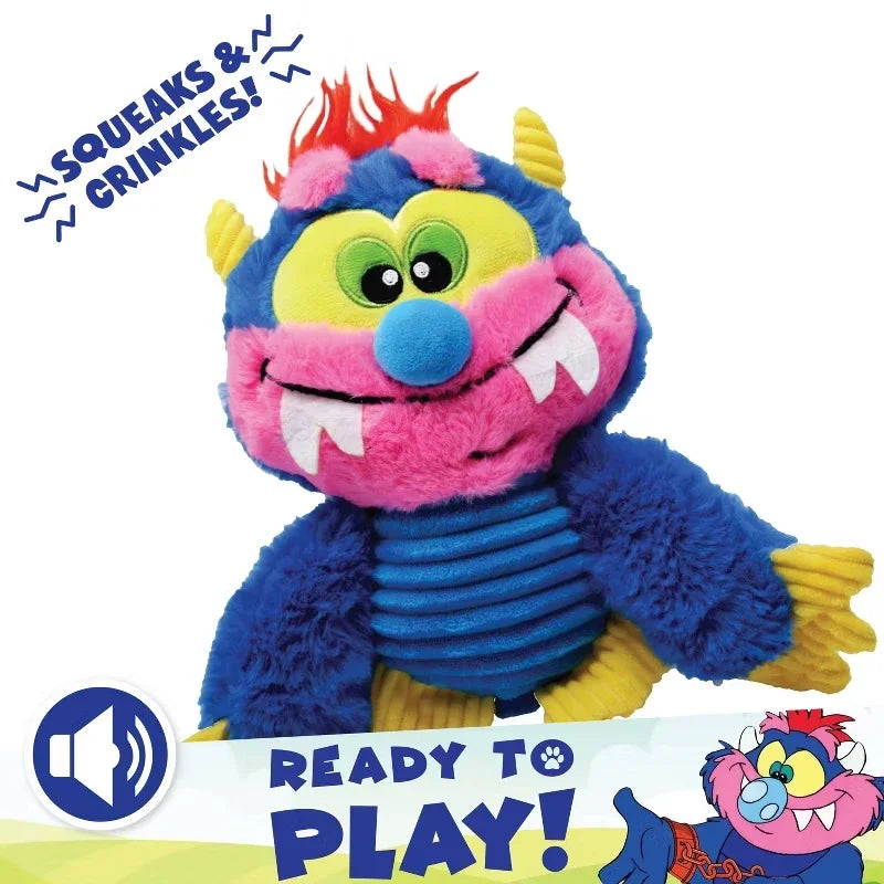Plush Monster Dog Toy With Squeaker And Crinkle Noises