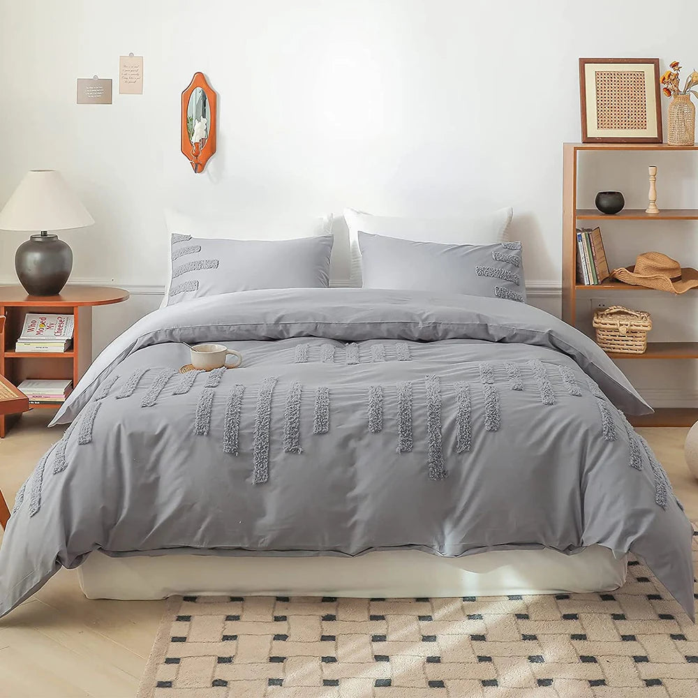 Opulence 100 Cotton Bedding Three Piece Duvet Cover Shams