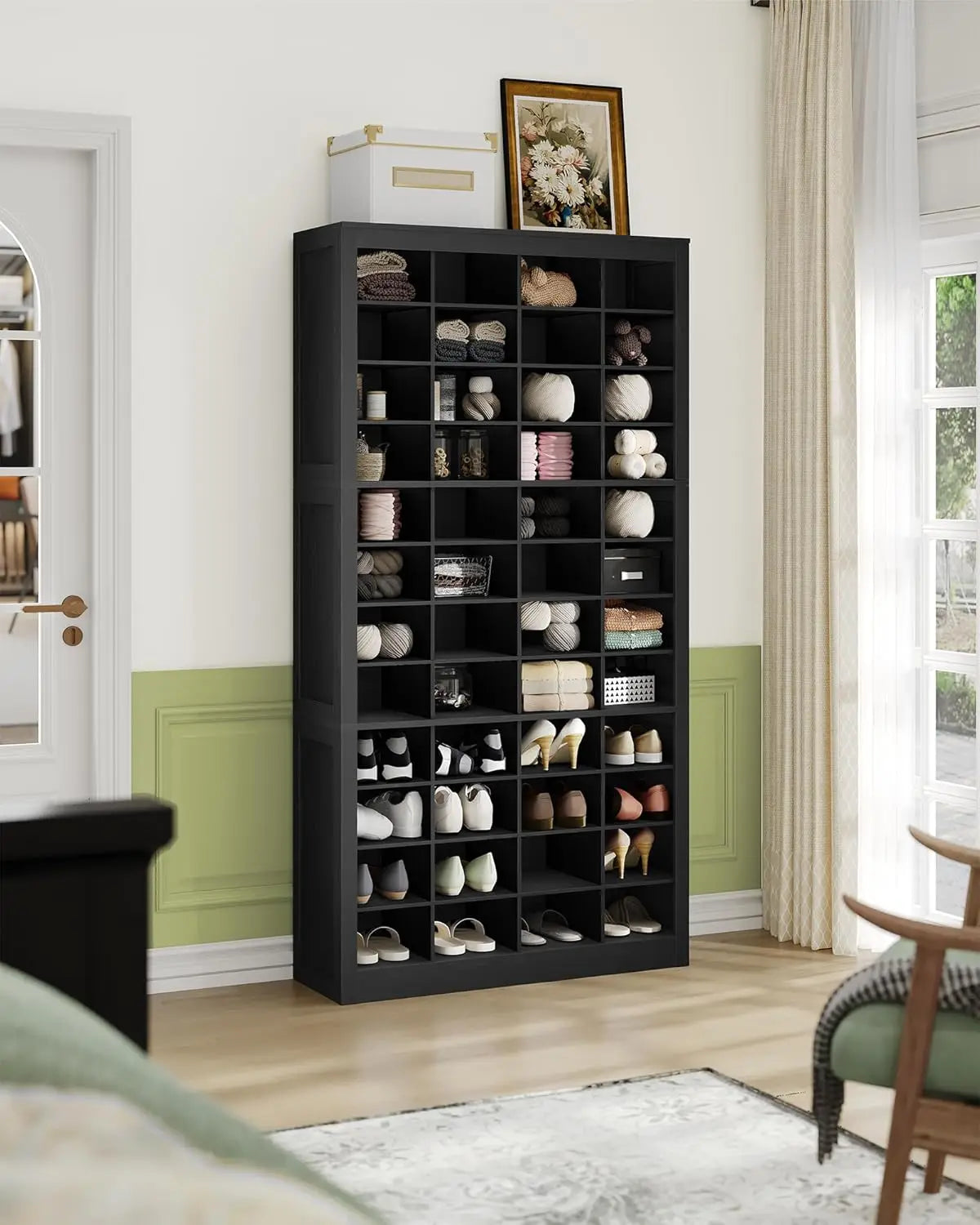 48 Pair 12 Tier Freestanding Shoe Storage Cabinet Vertical Organizer