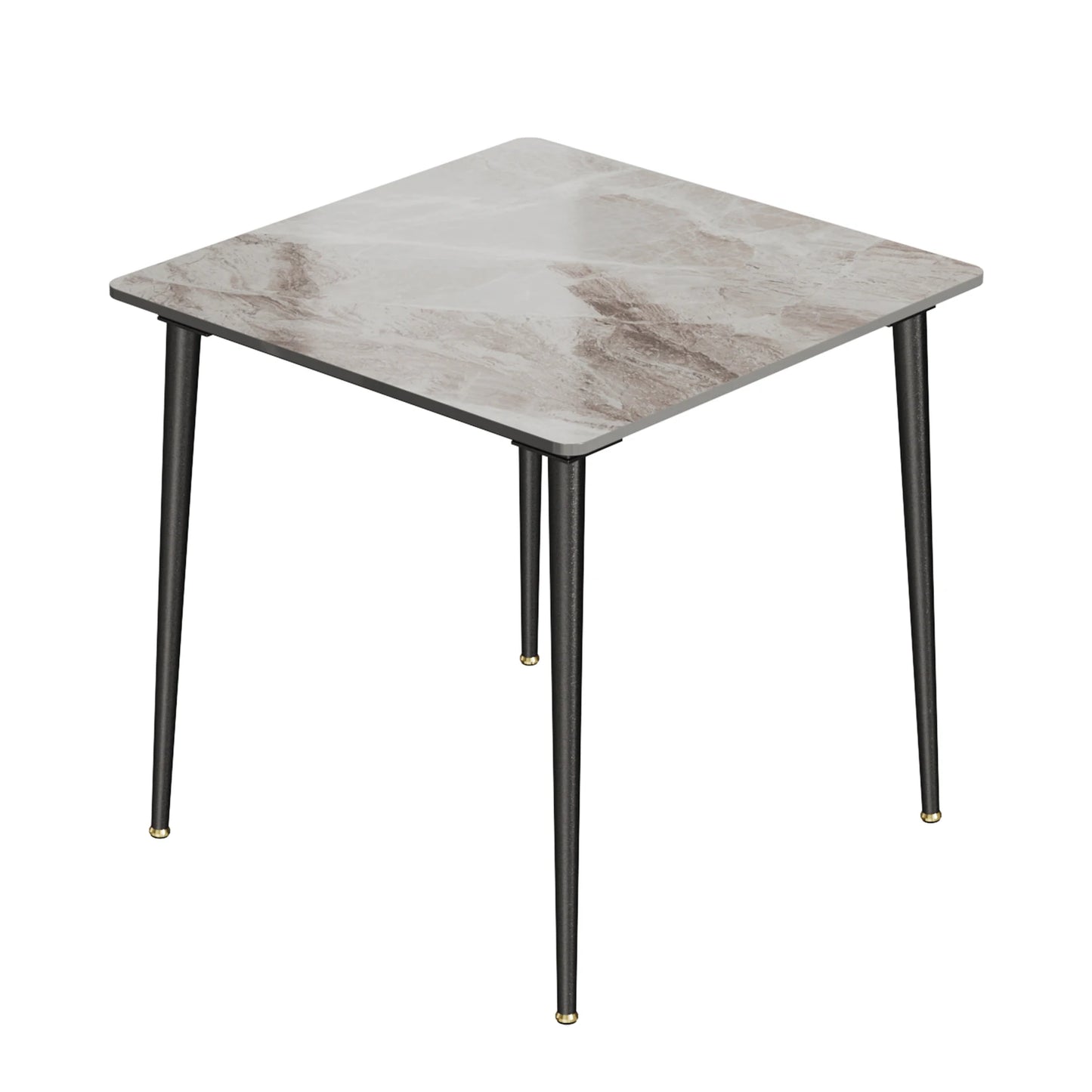 Square Marble Dining Table With Metal Legs For 4 To 6 Seats