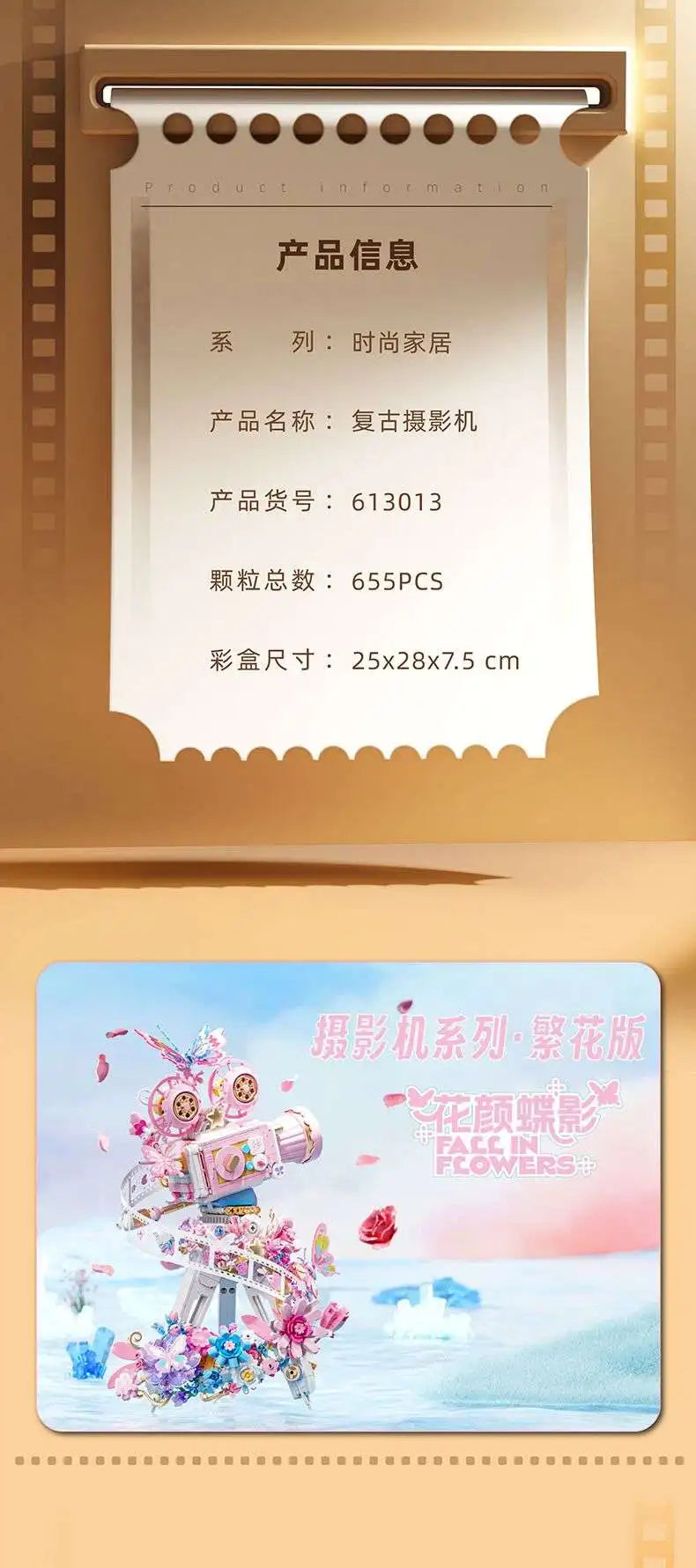 Classic Retro Camera 100th Anniversary Building Blocks Model 655 Pieces Gift