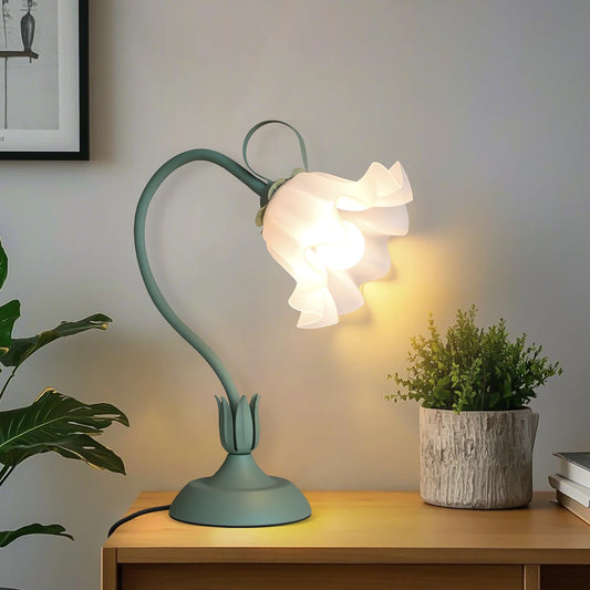 Vintage Bedside Lamp Flower Lamp Living Room Green E26 LED