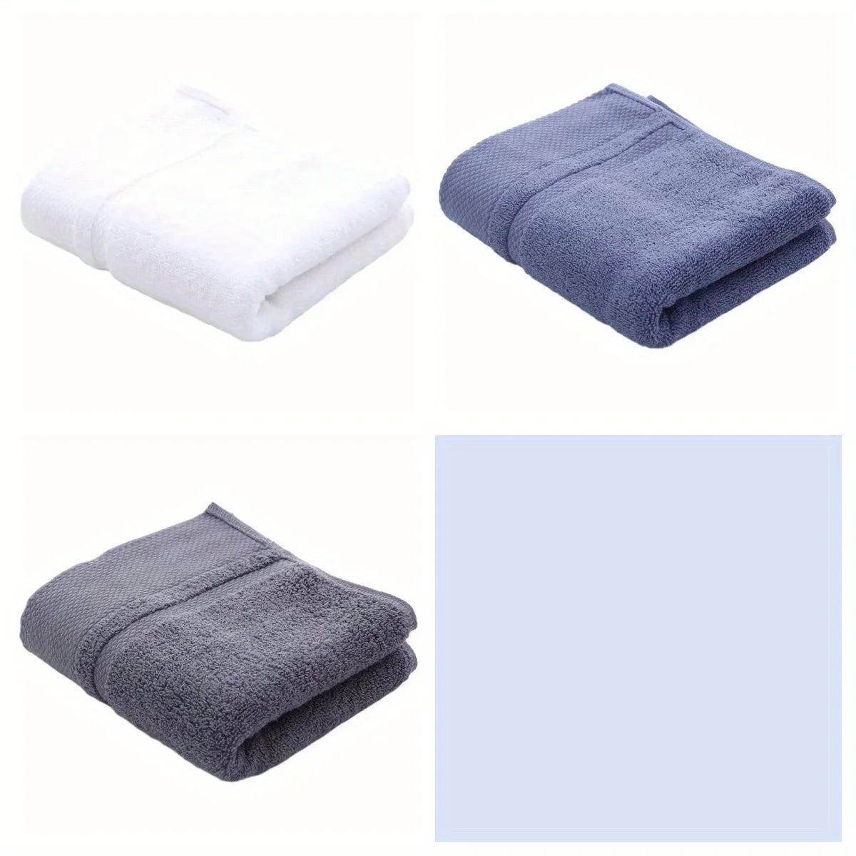 Three or Six Thickened Soft Cotton Bath Towels Sets 34x75cm
