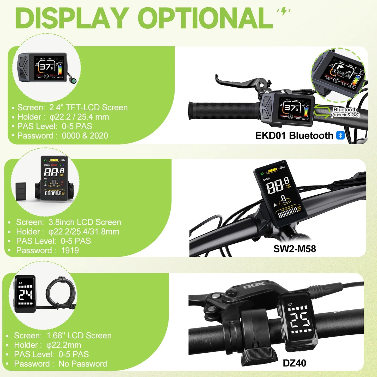 BAFANG UART CAN Display DPC18 DZ40 DM03 EKD01 Bluetooth