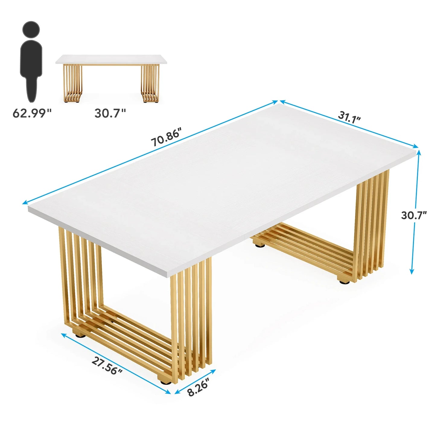 Tribesigns Office Desk 70.9 Inch Wooden Computer Desk