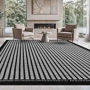 Micro Loop Area Rug Light Gray 9x12 Geometric Modern Luxury Circular Durable Soft Indoor Rugs for Living Dining Room Office