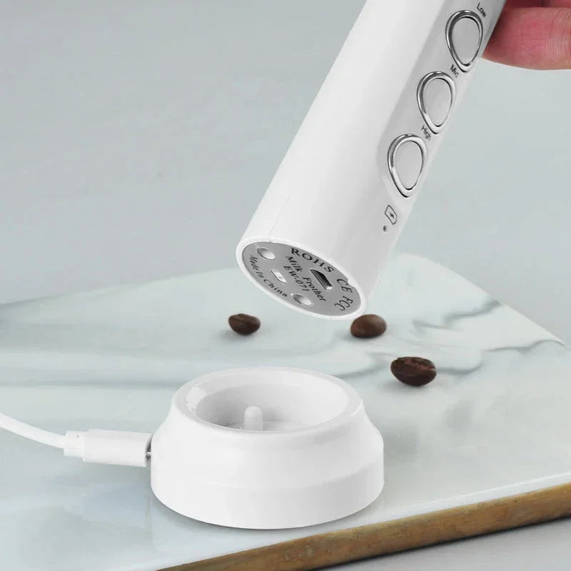 3 In 1 Wireless Handheld Electric Milk Foam Machine Mini Frother Maker Cappuccino Coffee Whisk Mixer Foamer