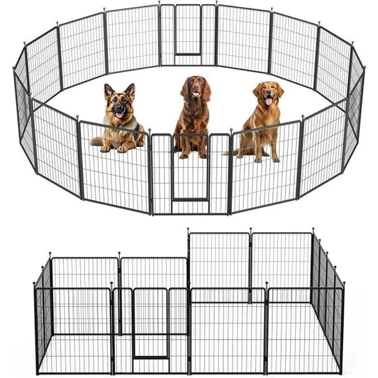 Dog Playpen 32 Inch 16 Panels Ideal Dog Fence for Small Medium Dogs Indoor Outdoor Perfect Dog Pen for Camping Yard RV