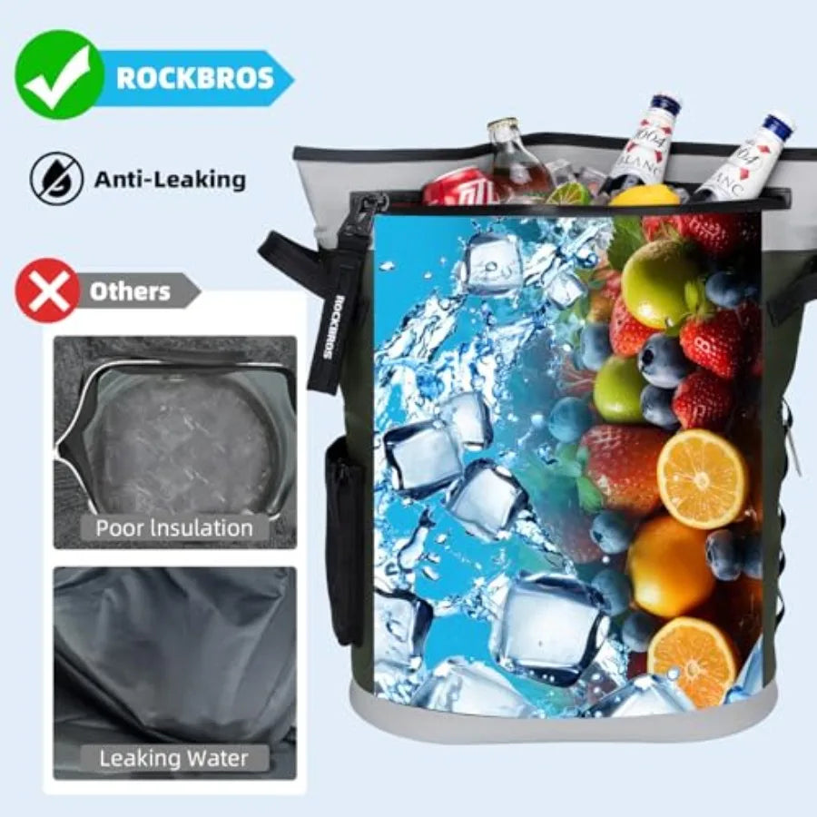 Soft Cooler Backpack 36-Can Insulated Leak-Proof for Picnic Beach Camping