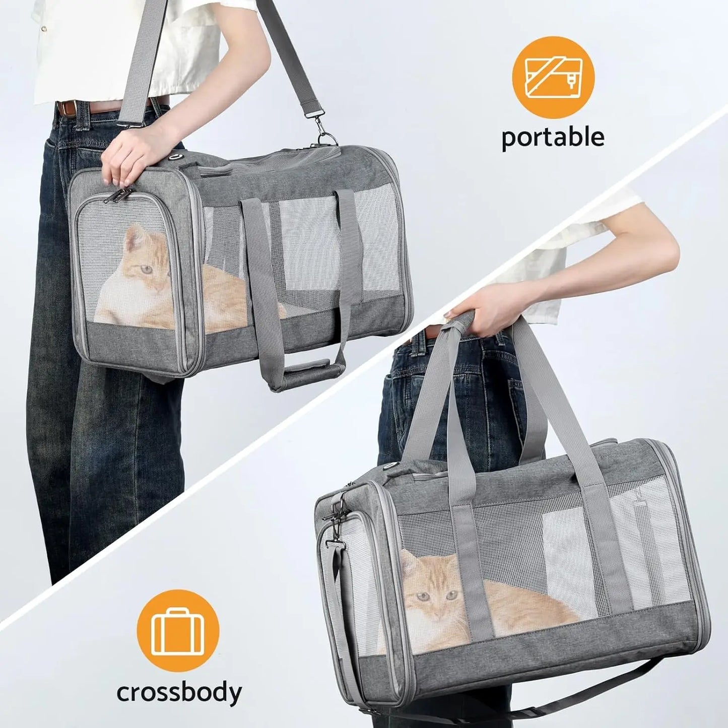 Airline Approved Pet Carrier For Cats And Dogs Soft Travel Bag Breathable Board