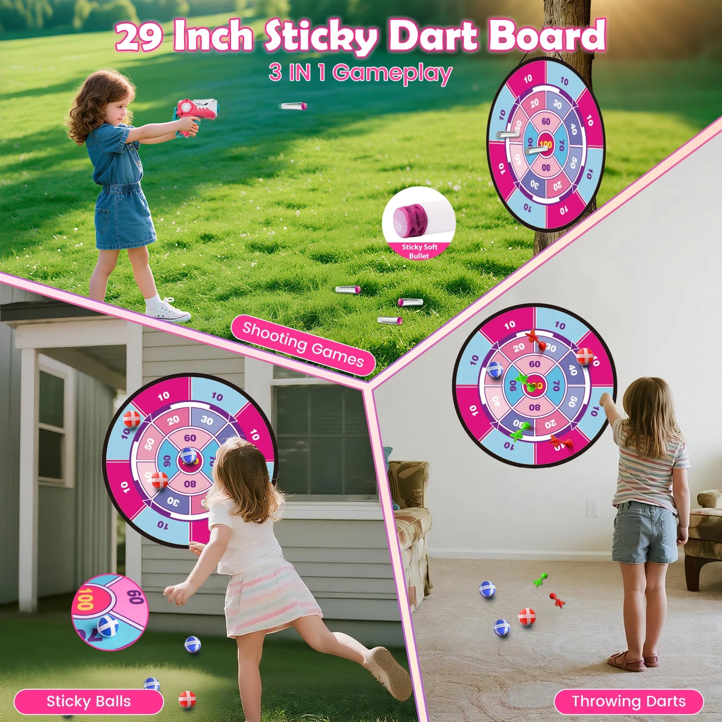 VATOS Night Light Bow and Arrow Toy for Girls Archery Set with Target Board